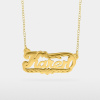 14K Gold Overlay Name Necklace- Single Plate, Style 15